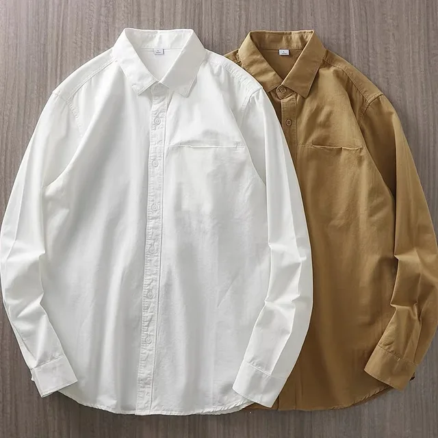 Good Quality and Recent Sales for Pure Cotton Senior Casual White by Men's Spring and Autumn Shirt