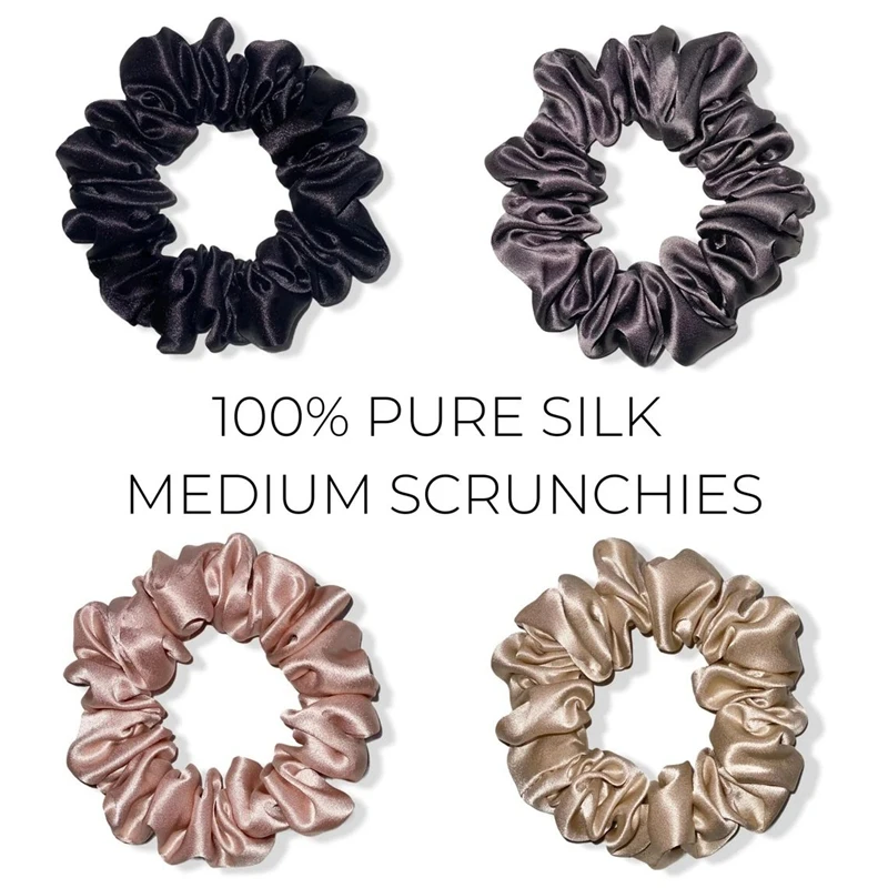 Custom Silp Silk Scrunchie For Hair 100 Silk Scrunchie Set Mulberry Silp Silk 2022 Scrunchies 