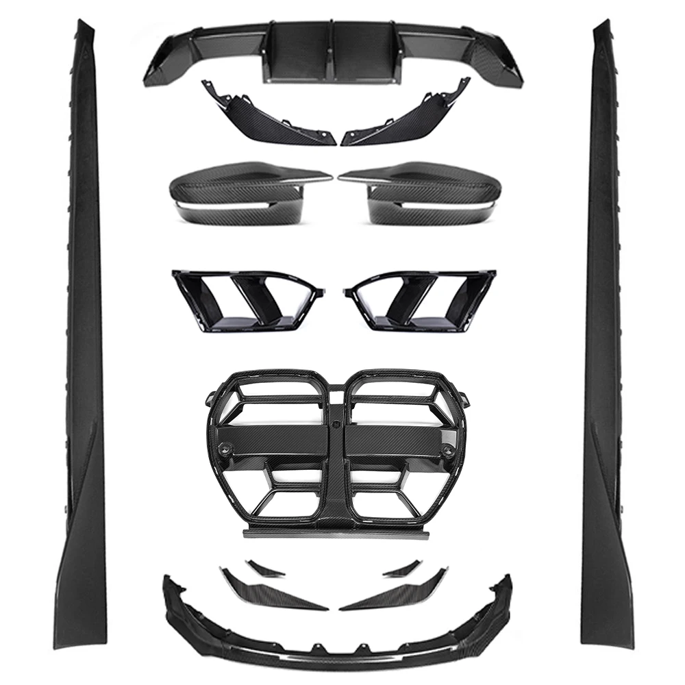 Dry Carbon Fiber Car Body Kit Front Bumper Grille Front Lip Front Air Vents For BMW G80 G82 M3 M4