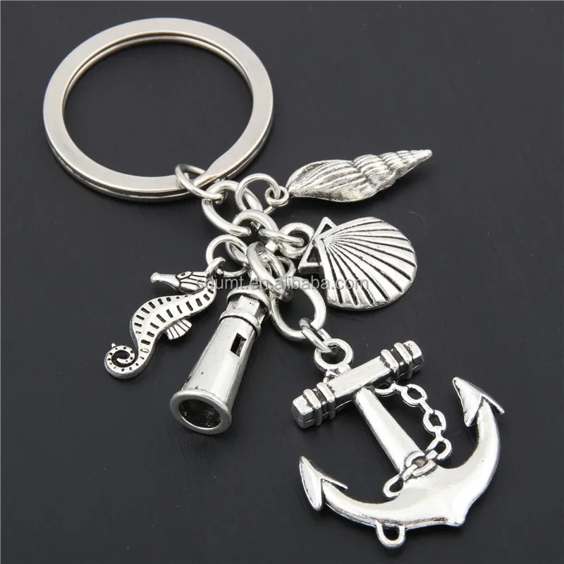 Fashion Key Ring Hip Hop Arrow Fish Hook Creative Handmade Alloy Fish