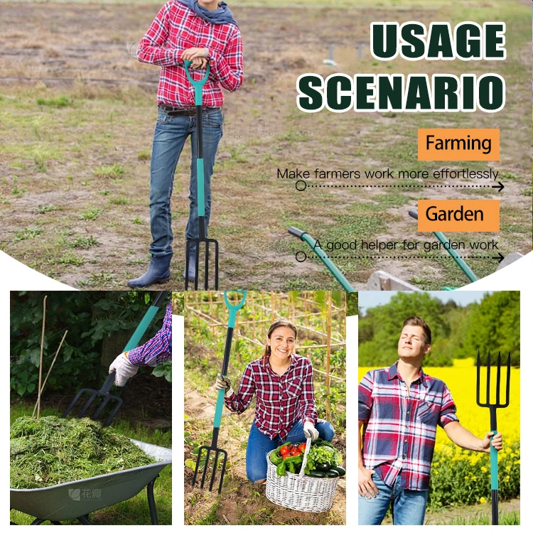 product hot sales high quality multifunctional steel fork  digging fork with long  handle  d girp fork-3