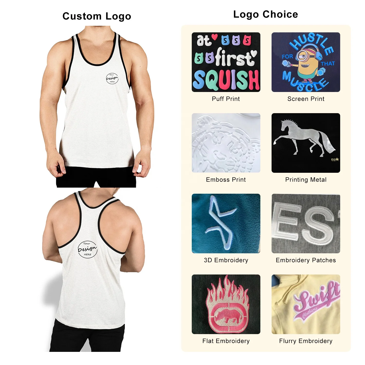 Wholesale Contrast Brim Men’s Tank Top Blank Sleeveless Jogging Wear Men Tank Top Active Tank Top for Men