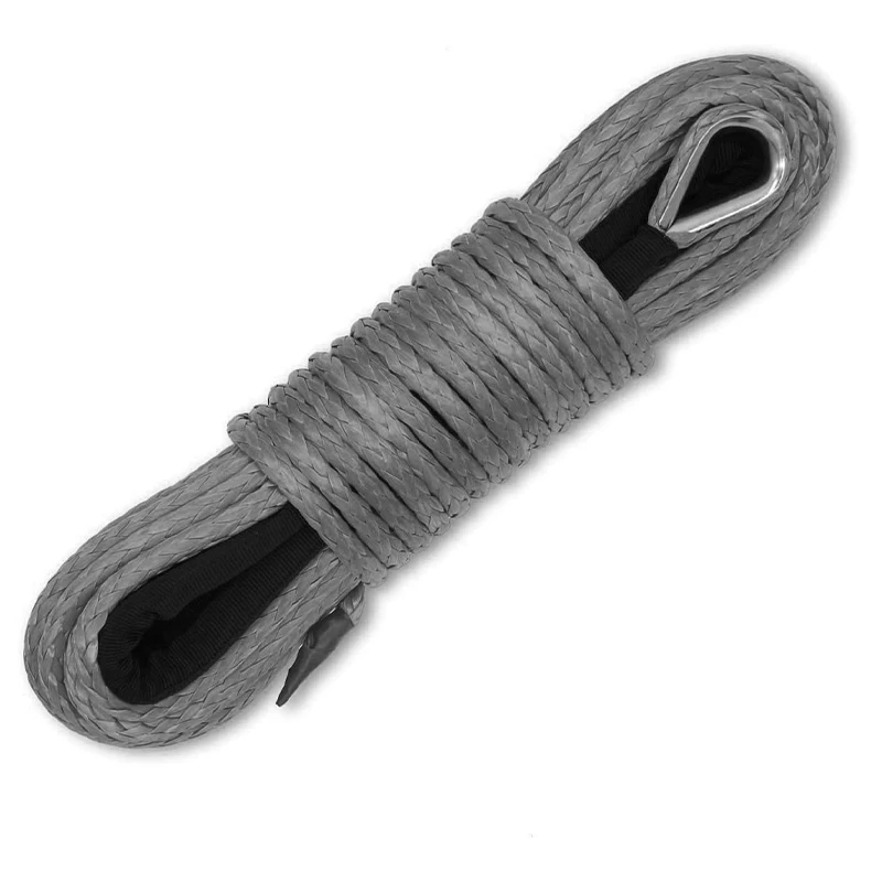4mm China High 1/4 Inch X 50 Feet Synthetic Winch UHMWPE Rope Line Cable Towing
