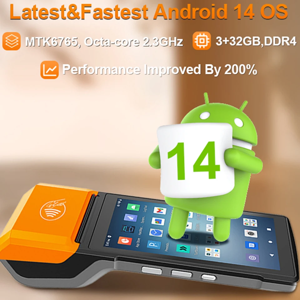 HCCTG R330 Plus POS Terminal - Android 14 Quad-Core Power