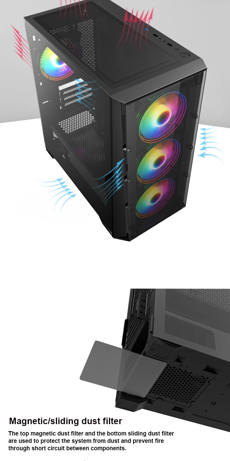 High Quality Pc Case Gaming Pc Gaming Computer Case With Rgb