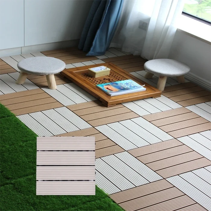 White Diy Decking Interlock Tiles Wpc for Balcony Roof Floor