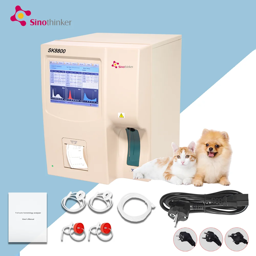 Auto Hematology Analyzer 3-Part Reusable Touchscreen BC Machine for Cats & Dogs with Over 30 Samples/Hour Throughput