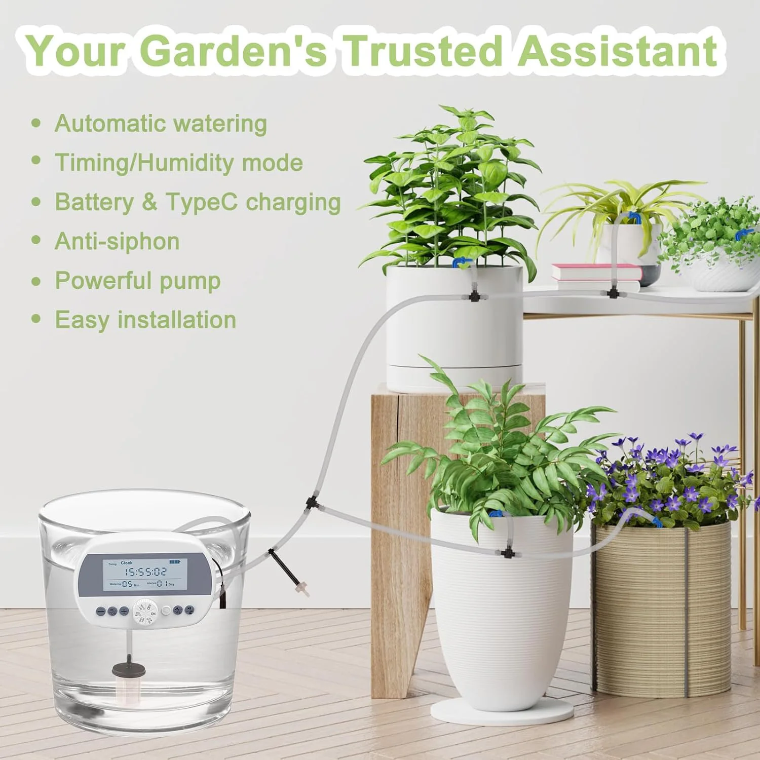 Smart USB Drip Irrigation Kit - Automatic Watering System with Timer ...