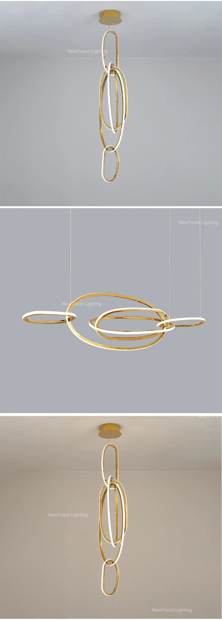 cpl 232 custom circular led hanging lamp home living room dining room staircase metal silicone pendant light-2