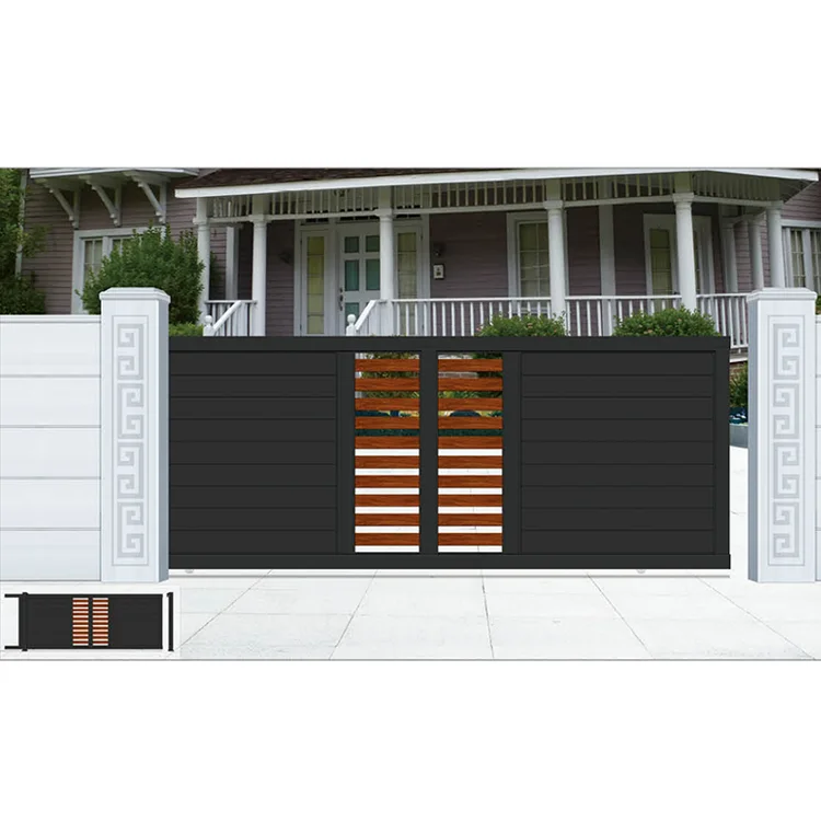 Nigeria Style Simple Automatic Sliding Modern Aluminum Alloy Main Gate Design for Hotel