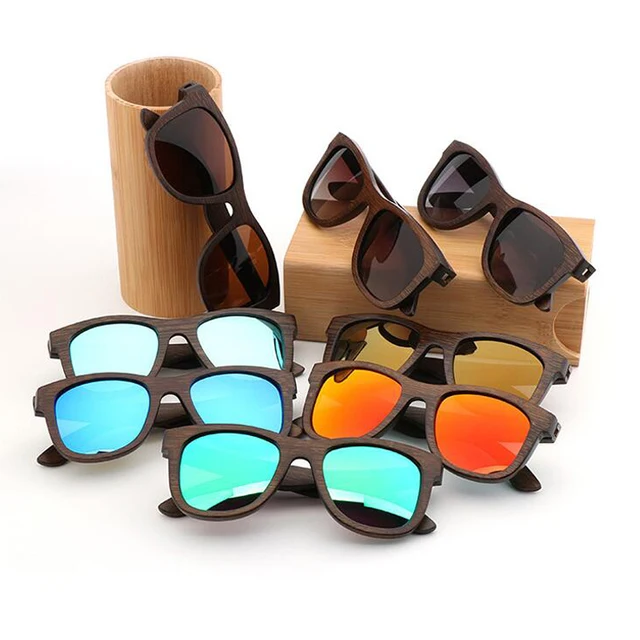 Handmade Bamboo Polarized Wooden Sunglasses Gafas de madera ochiali da sole