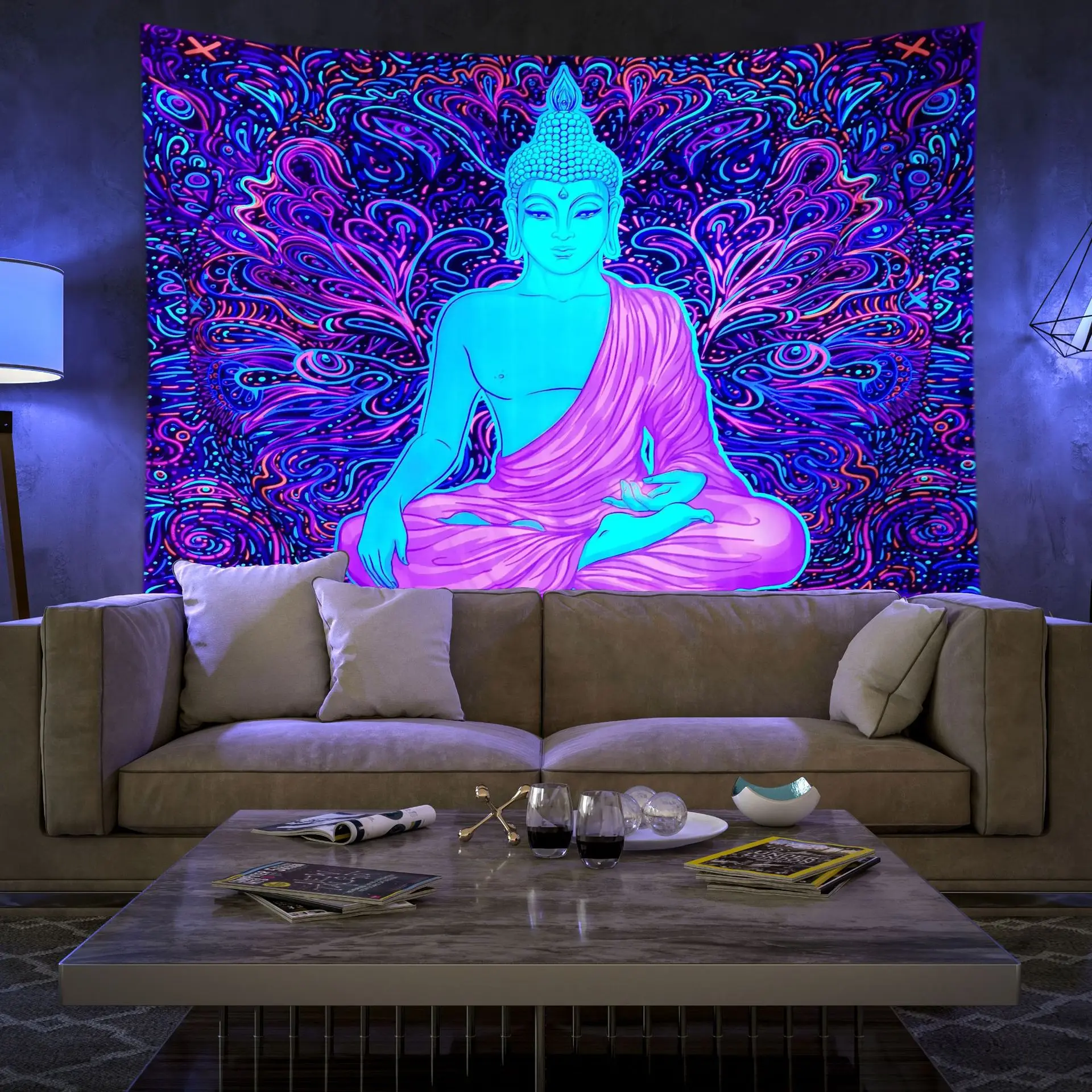 FLUORESCENT PALACE 絵　60cm×60cm Einstein Pizza Pop LED Wall Art | Lighted Painting | LEDMansion