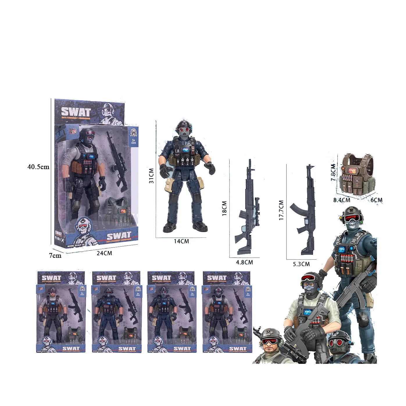 2/16限定 こち亀 両さん SWAT Paratrooper 7体セット 81ziFNu1kEL._AC_UL210_SR210,