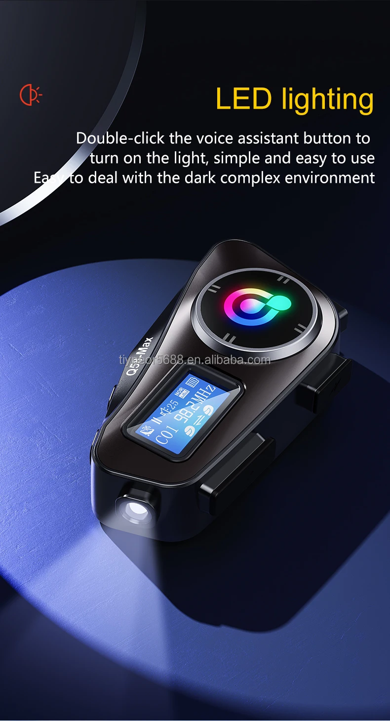 product tiypeor motorcycle helmet bt intercom led lighting supports multi scene mixed music sharing intercom distance 500 meters-7