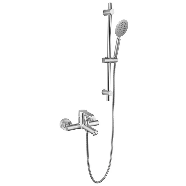 304 Stainless Steel Triple Faucet Handheld Shower Suit Lifting Design Rain Spray Pattern Chrome Surface Factory Wholesale