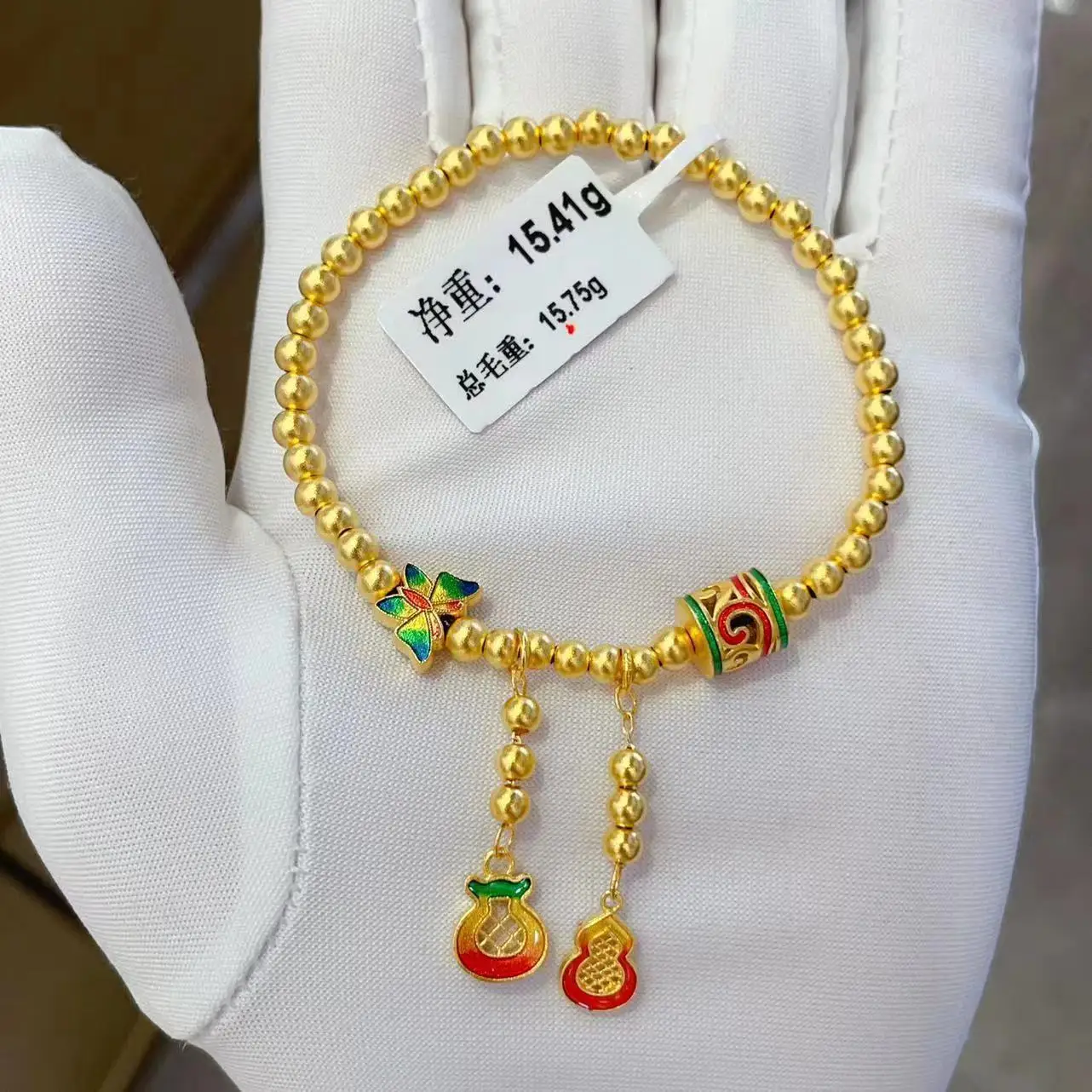 Made in China 24K real gold bracelet customization 999 real gold bracelet manufacturing Gold jewelry accepts OEM customization