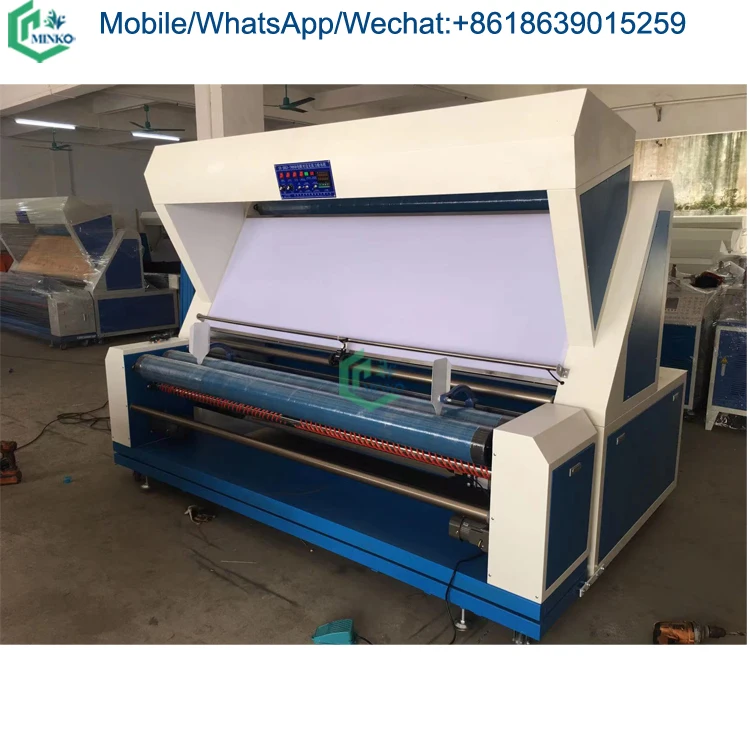 Fabric Textile Cloth Roll Rewinding Measuring Cutting Edge Alignment Fabrics Relaxation Inspection Machine