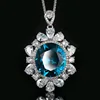 Blue pointed crystal pendant with Chopin chain