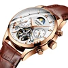 2 quadrante bianco oro rosa cassa-cintura in pelle