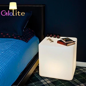 Glolite Customizable Logo Modern Design Multi-Color LED Cube Light Large Outdoor Waterproof Glowing Swimming Pool Floor Lamp E27