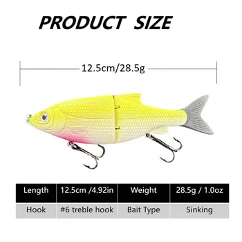 Hengjie Luya for Hot Selling Stainless Steel Artificial Hard Bait for Sea Bass 125cm/285g Multi-section Simulation Fishing Lure – Hard Lure – view 3