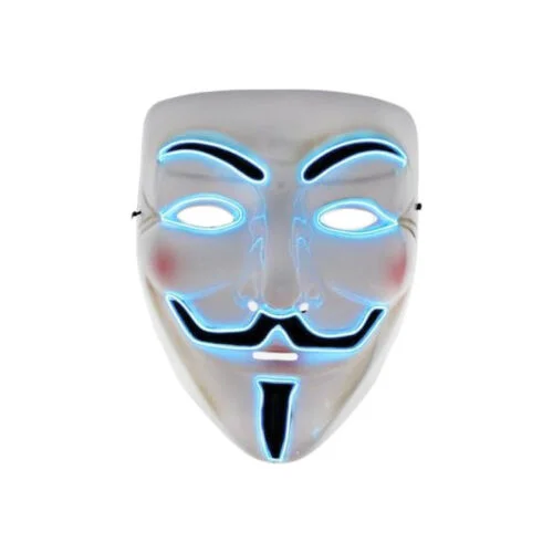 LED Anonymous Hacker Face Mask Light up VF for Vendetta Fancy Dress Vendetta Mask