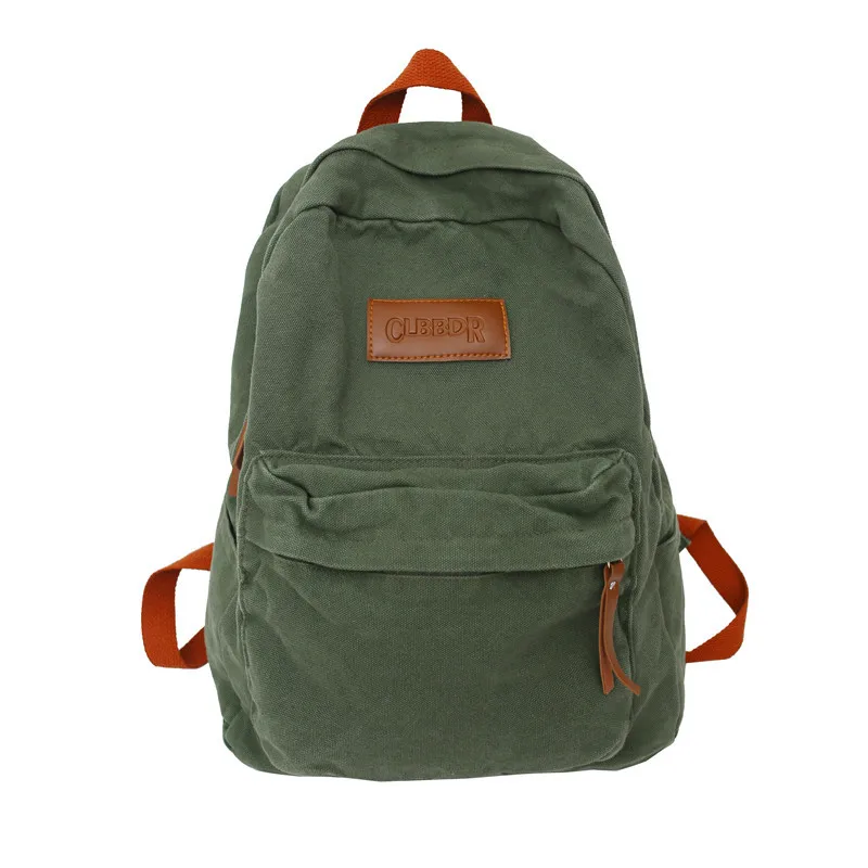 Leisure Canvas Backpack Male and Female College Students High School Students Simple Backpack Retro Travel Backpack