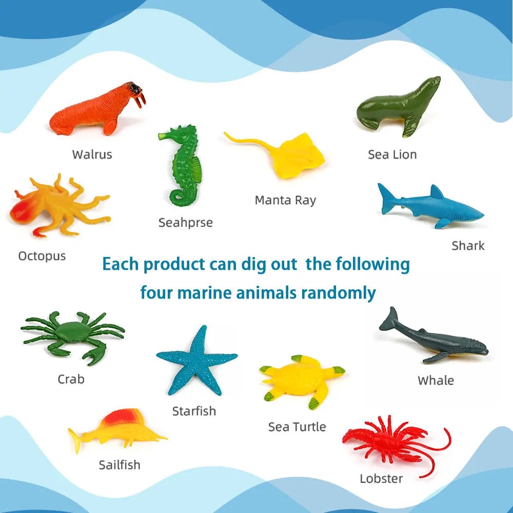 Коллекция 2021 года образовательные игрушки «сделай сам» с логотипом на заказ для детей пластиковые морские животные набор