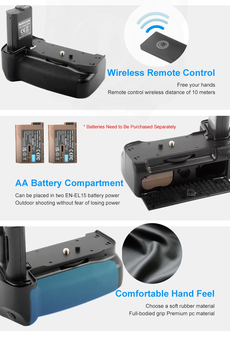 MB-780RC Battery Grip With Remote Control Holds 2pes EN-EL15 Batteries MB780RC Vertical Battery Grip for Nikon D780 Cameras factory