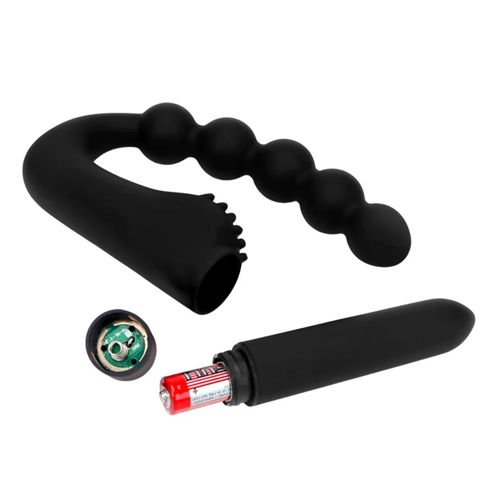 Silicone 10 Vitesses Plug Anal Masseur De Prostate Vibrateur Butt Plugs 5 Perles Sex Toys pour Femme Hommes