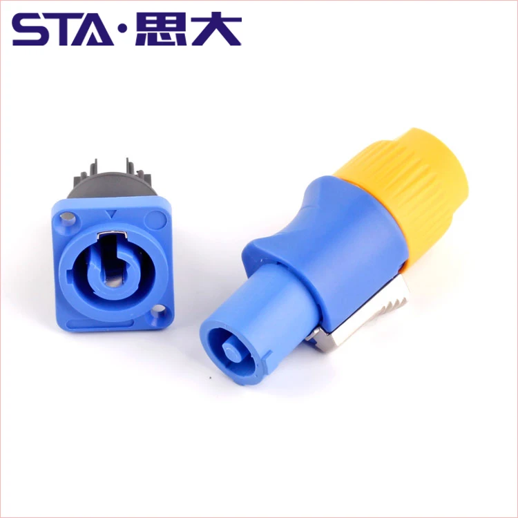 Powercon IP67 Waterproof Lockable 3 Pin Equipment yellow Power Connector