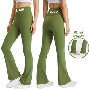 Micro Flared Pants Invisible Pocket Running Workout Gym Fitness High Waist Trainer Yoga Butt Lifting Sports Leggings