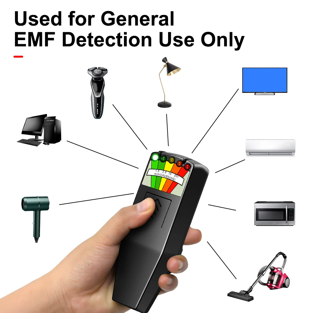 5 LED EMF Meter Magnetic Field Detector Ghost Hunting Paranormal Equipment Tester Counter K-II LED EMF Meter