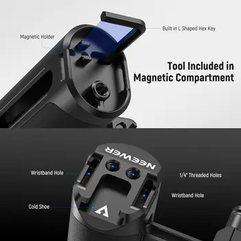 NEEWER Universal Aluminum NATO Side Handle Grip with up and Down Adjustable NATO Clamp Camera Handgrip product image