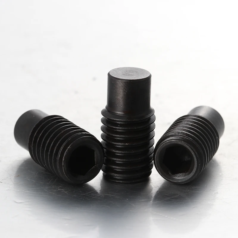 product original factaory grade carbon steel black oxide din915 hexagon socket dog point set screw m3 m20 convex end set screw-62