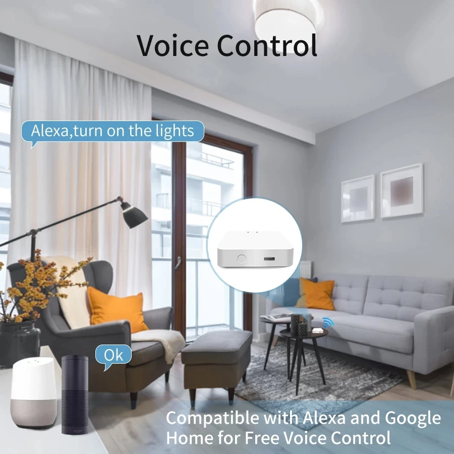 RSH ZigBee 3.0+BLE Tuya Smart Home Gateway Connection Bridge Intelligent Control Center Mini Size Smart Home Hub
