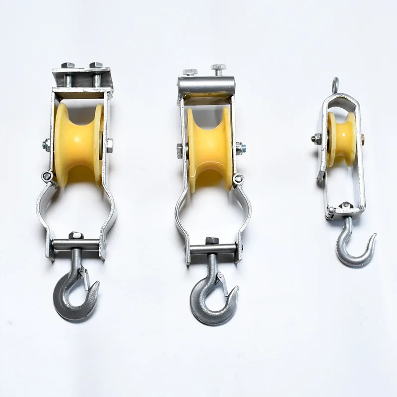 Hanging Cable Roller Single Wheel Stringing Laying Rollers Nylon Pulley Hook