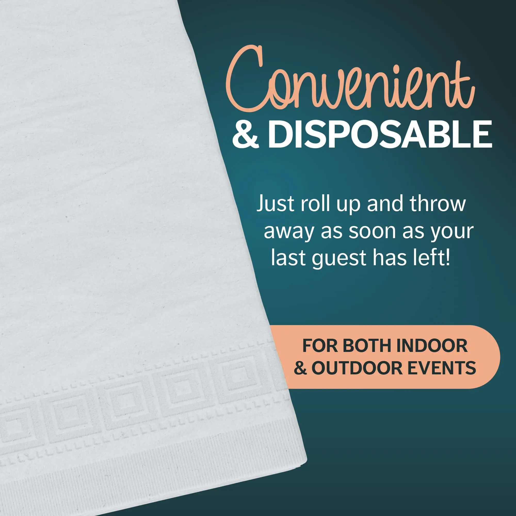 Wholesale Waterproof Rectangular 3Ply Tissue Poly Disposable Paper Plastic Tablecloths for Rectangle Tables Wedding Parties