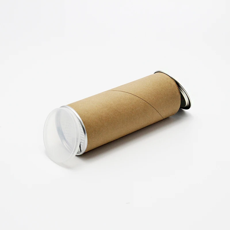 Recyclable Paper Tube Packaging Food Containers Jar with Aluminum Peel Off Easy Open Lid