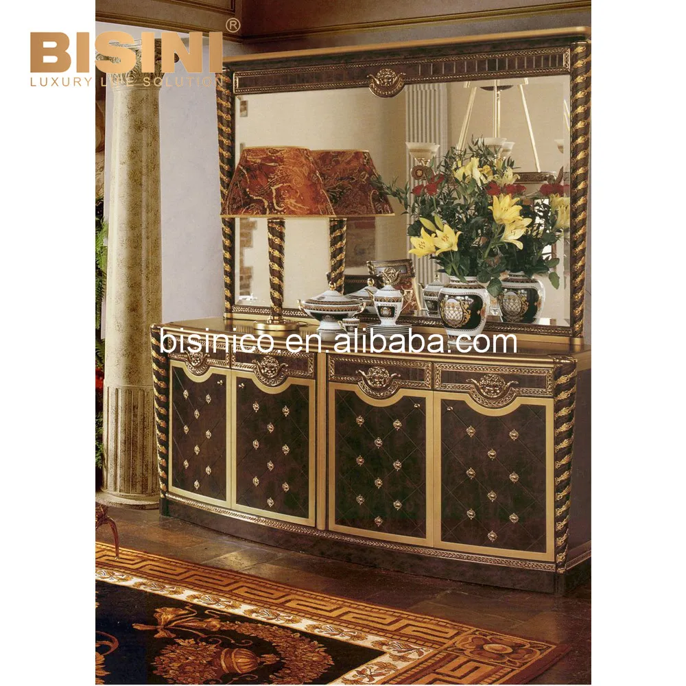 Французский Королевский роскошный золотой шкаф для гостиной с 4 дверцами Классический винный 18-го века ручной