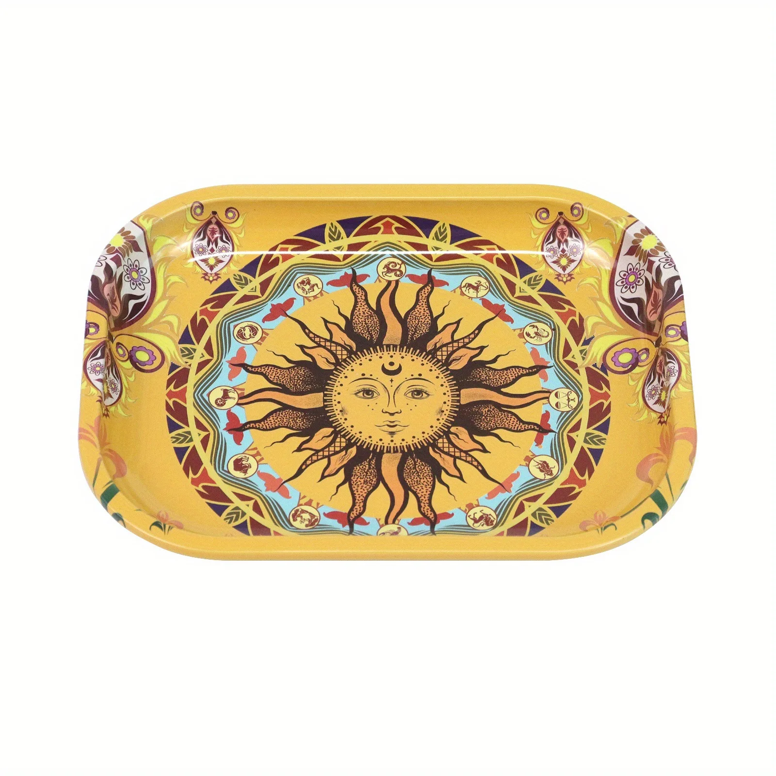 Stock 18*14cm Tin Metal Rolling Tray Small Size Metal Tobacco Rolling Tray Smoking Accessories Serving Tray Wholesale