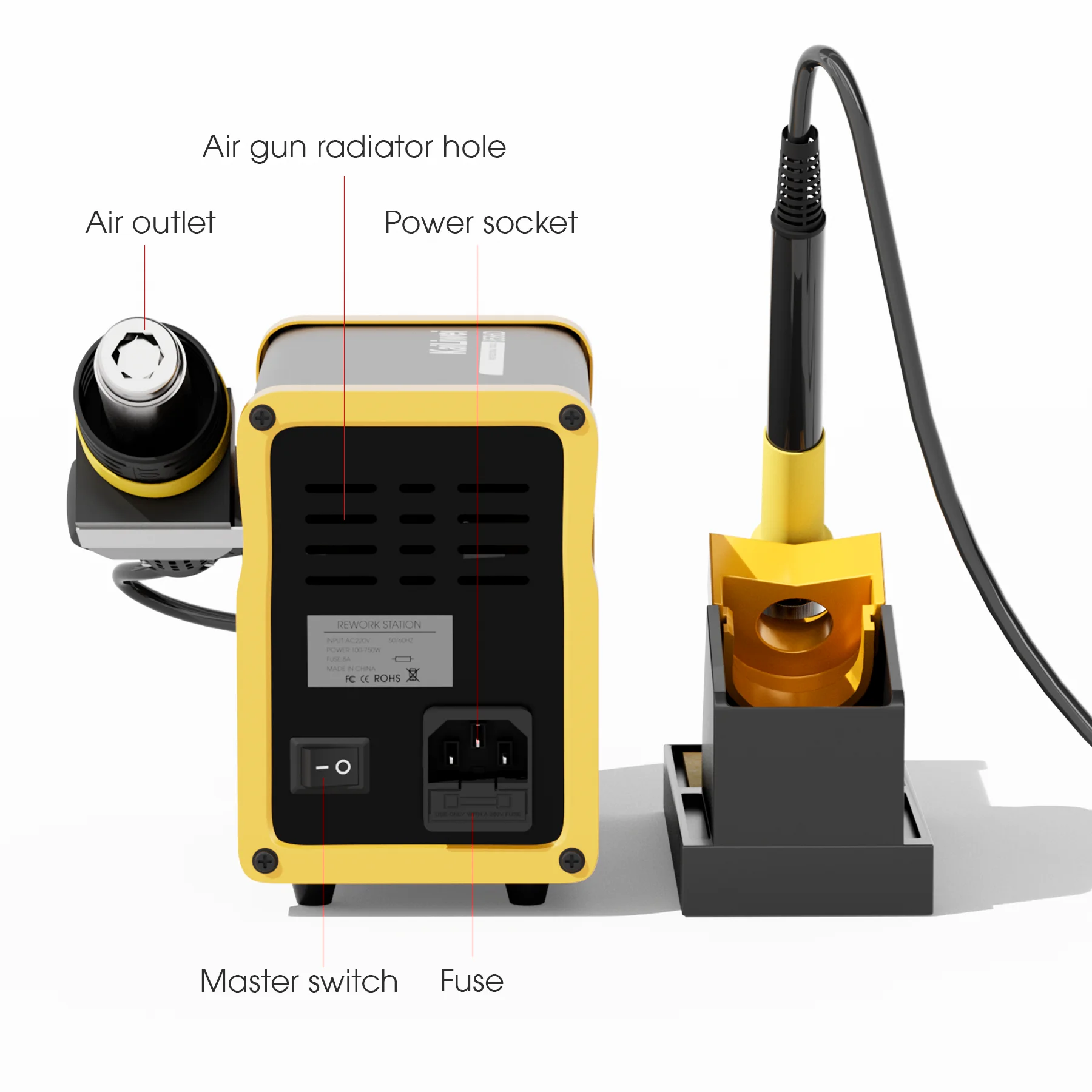 New Product SUGON 2 In 1 Soldering Station T1602 hot air solder Rework Station Soldering Iron Station