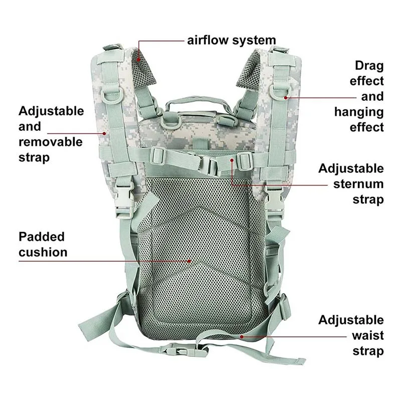 Outdoor Camping Tactical Rucksack for Travel Practical Camouflage Backpack Large Capacity Tactical Backpack