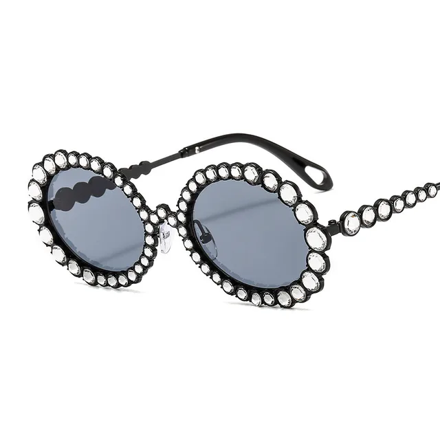 GWTNN OEM gafas Round Frame Latest Small Colourful Bling Diamond Sunglasses