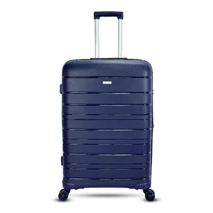 Custom Aluminum Carry-On Trolley Suitcase 20''24''28'' Inch PP Luggage with Spinner Caster Combination Lock Unisex for All Ages