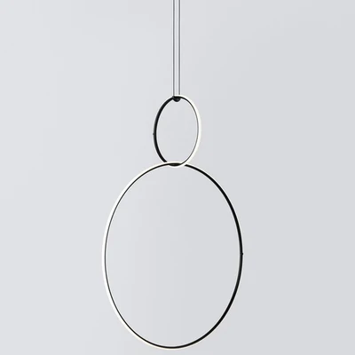 Modern Minimalist Geometric Line Light LED Round Restaurant Chandelier Scandinavian Designer Model Room Stair Chandelier
