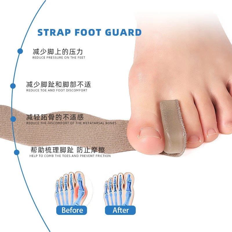 Elastic Hallux Valgus Bunion Splint Big Toe Strap Heal Wrap Toe Straighteners for Crooked Toes Hammer Separators