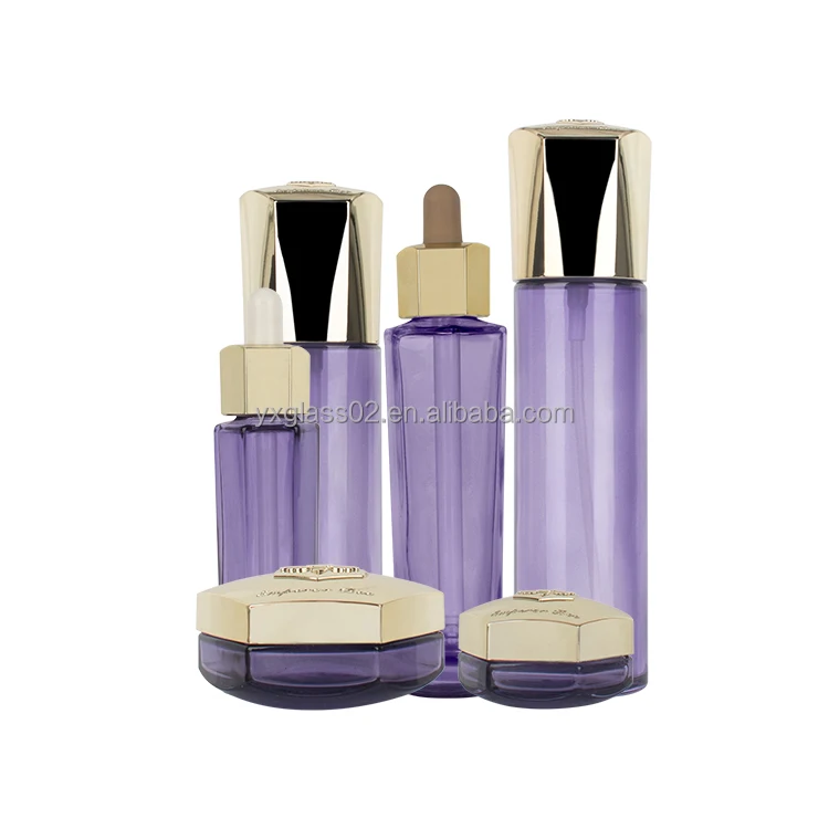 Luxury Cosmetic Packaging Skincare Glass Cream Jar Container Dropper Lotion Pump Bottles supplier