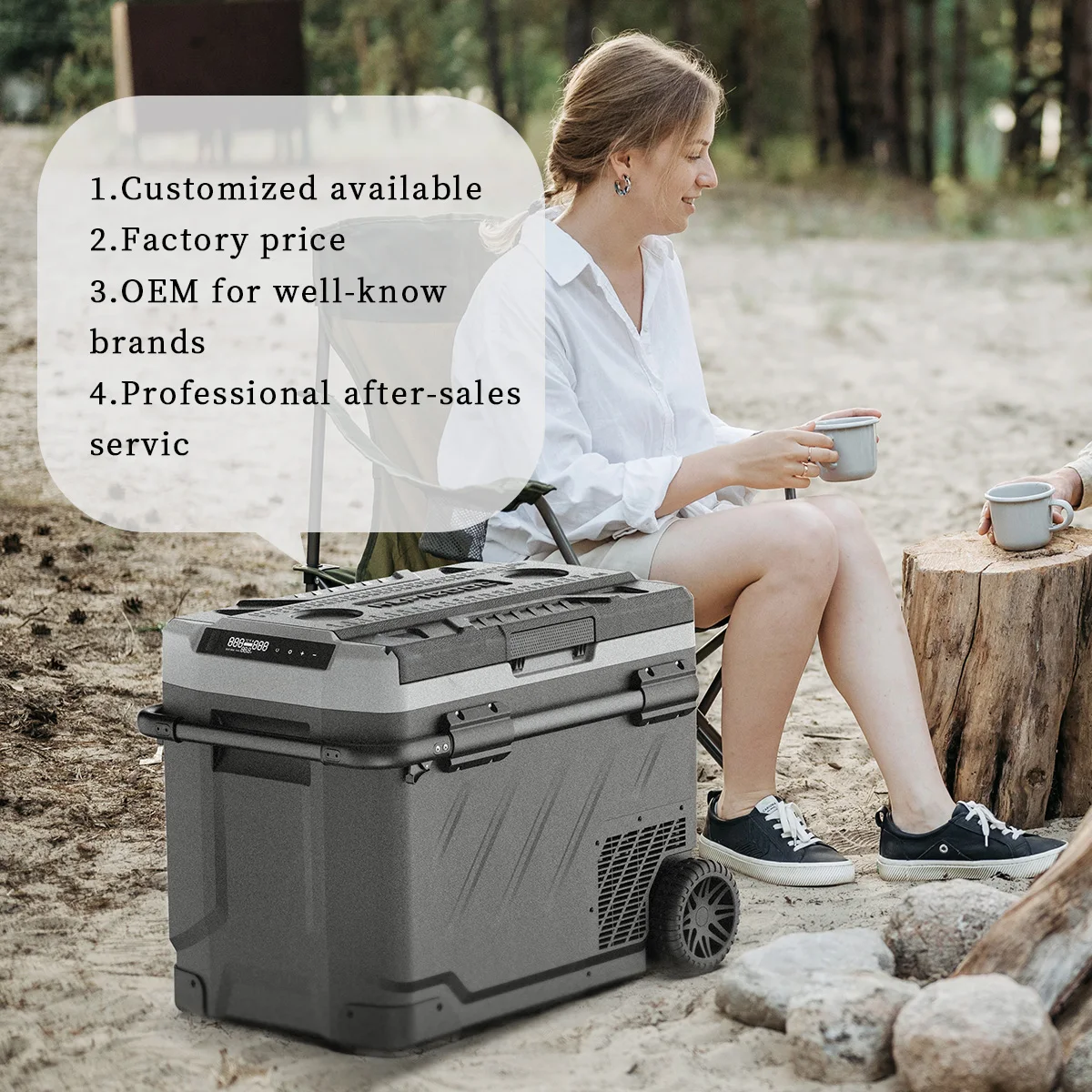 Alpicool ZGW Dual-zone Dual Control ABS Plastic Effective Cooling Mini Outdoor Camping Fridge Portable Refrigerator for Car