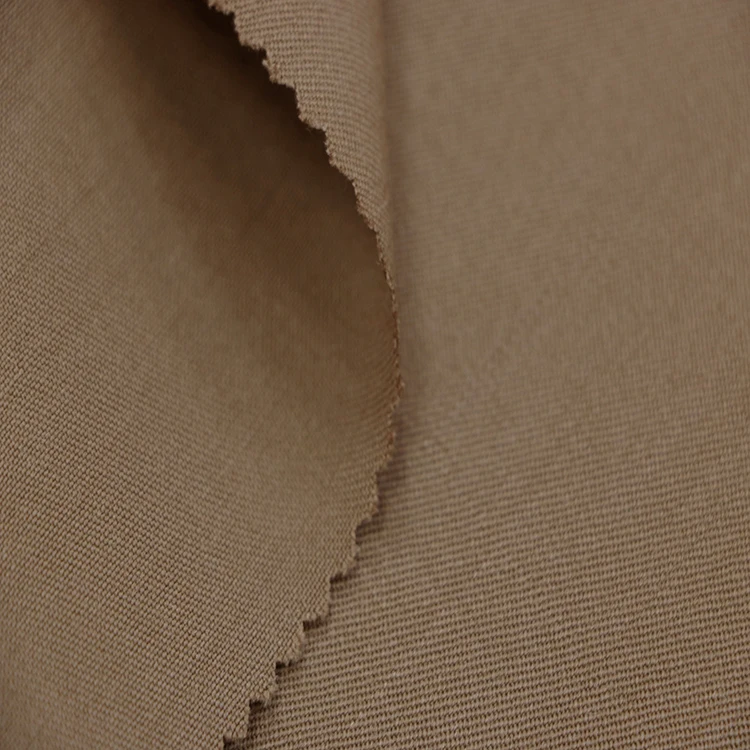 Khaki Color 45% Wool 55% Polyester Fabric for Ladies Office Wear W-066